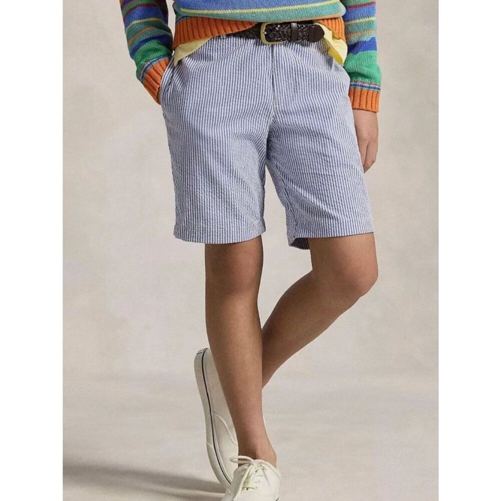 Polo Ralph Lauren blue And white stripe searsucker shorts size 10